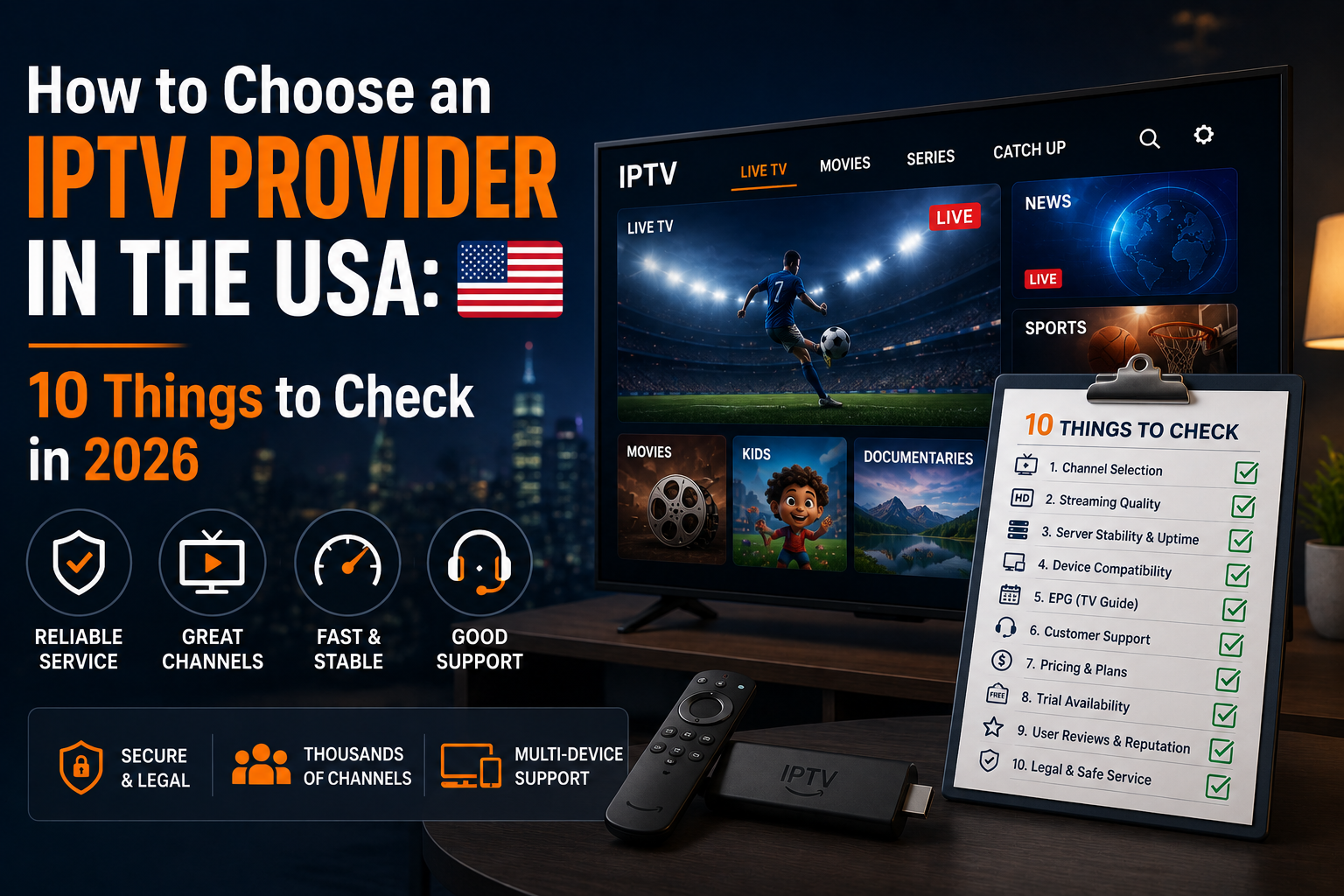 How to Choose an IPTV Provider in the USA 10 Things to Check in 2026
