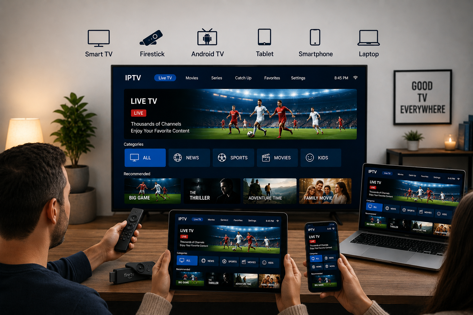 Testing IPTV free trial across Smart TV, Firestick and other devices