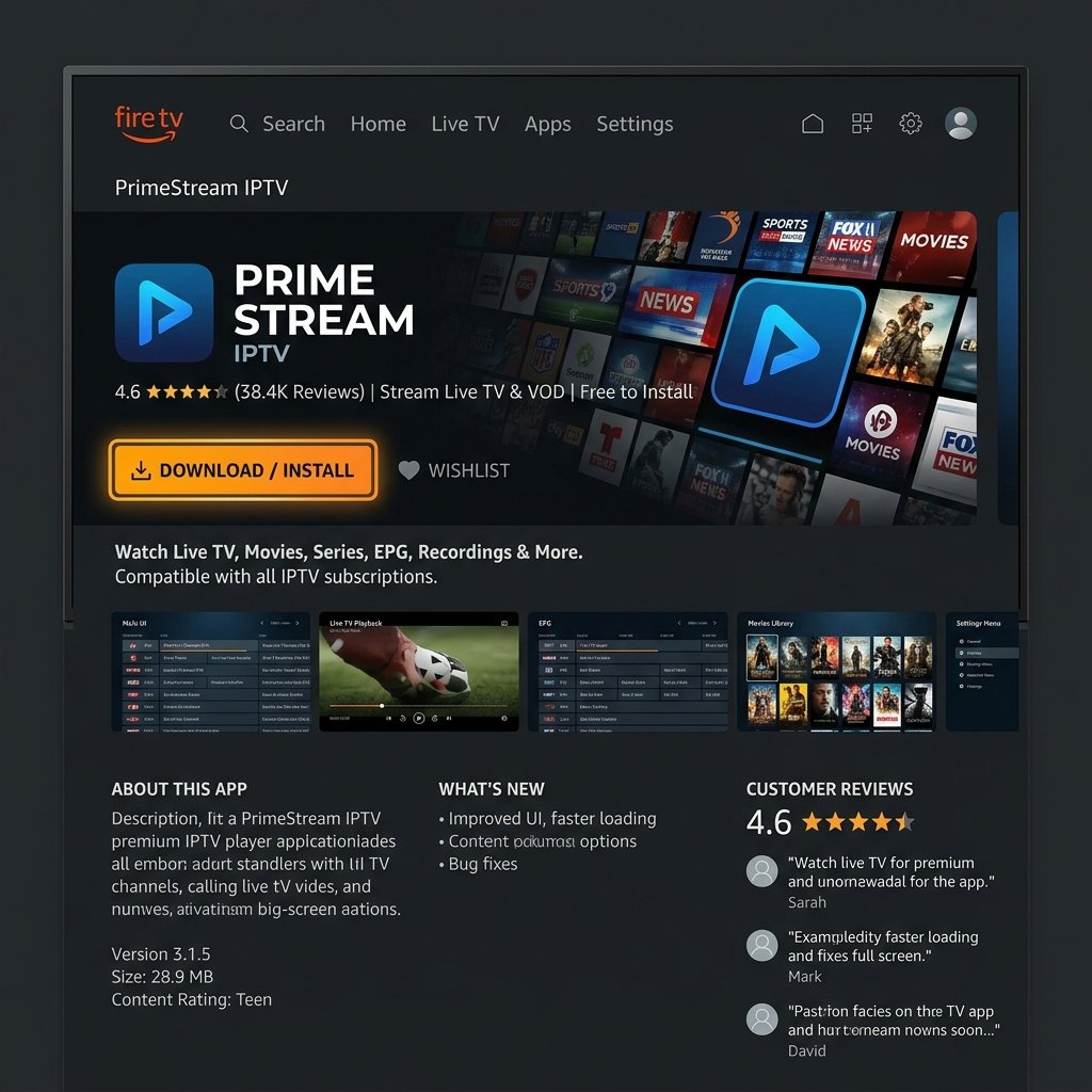 Download and install IPTV player on Fire TV App Store